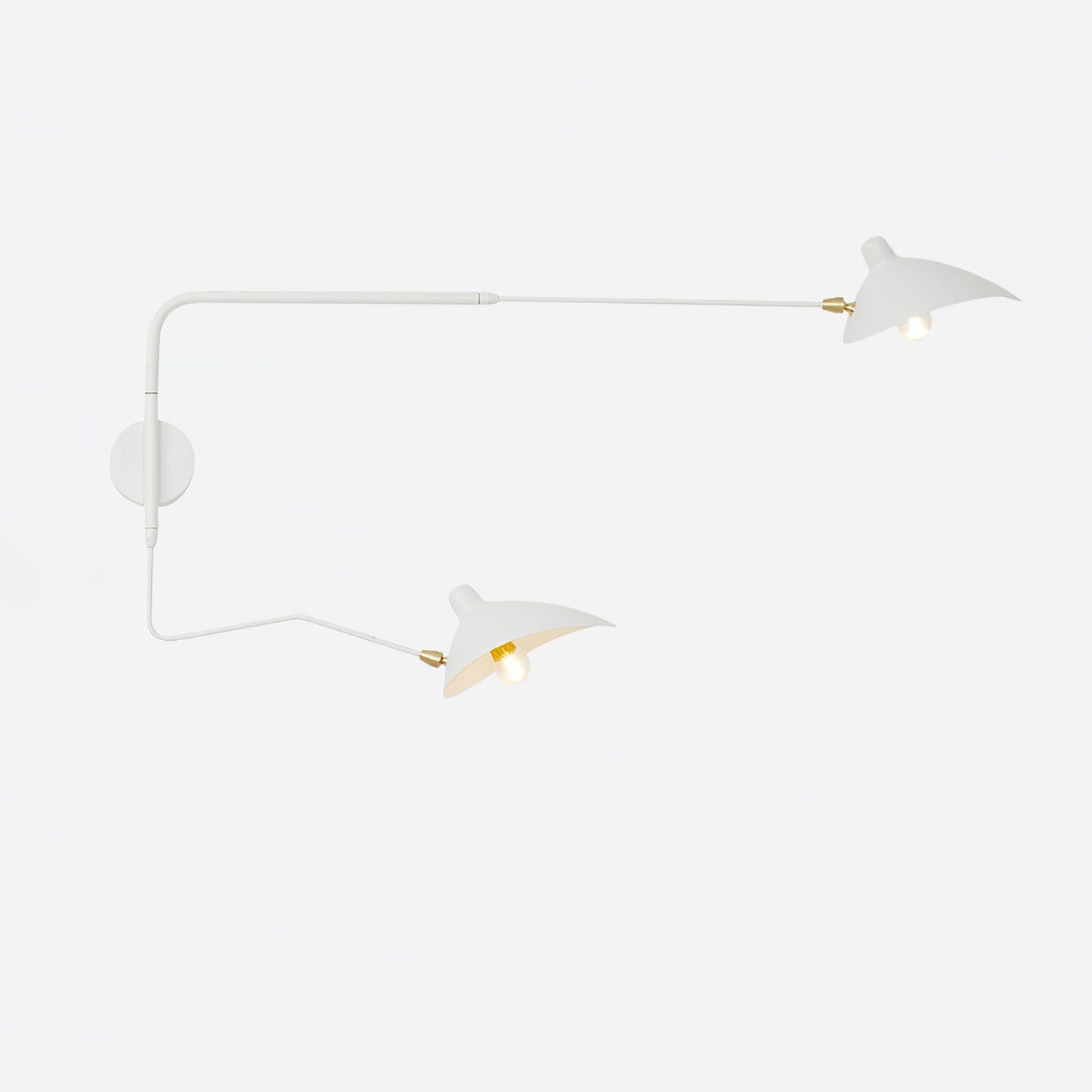 Applique Murale, Bras Orientable, Métal Noir ou Blanc