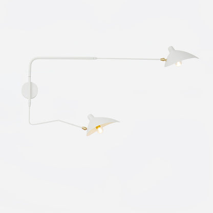 Applique Murale, Bras Orientable, Métal Noir ou Blanc