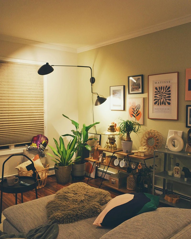 Applique Murale, Bras Orientable, Métal Noir ou Blanc