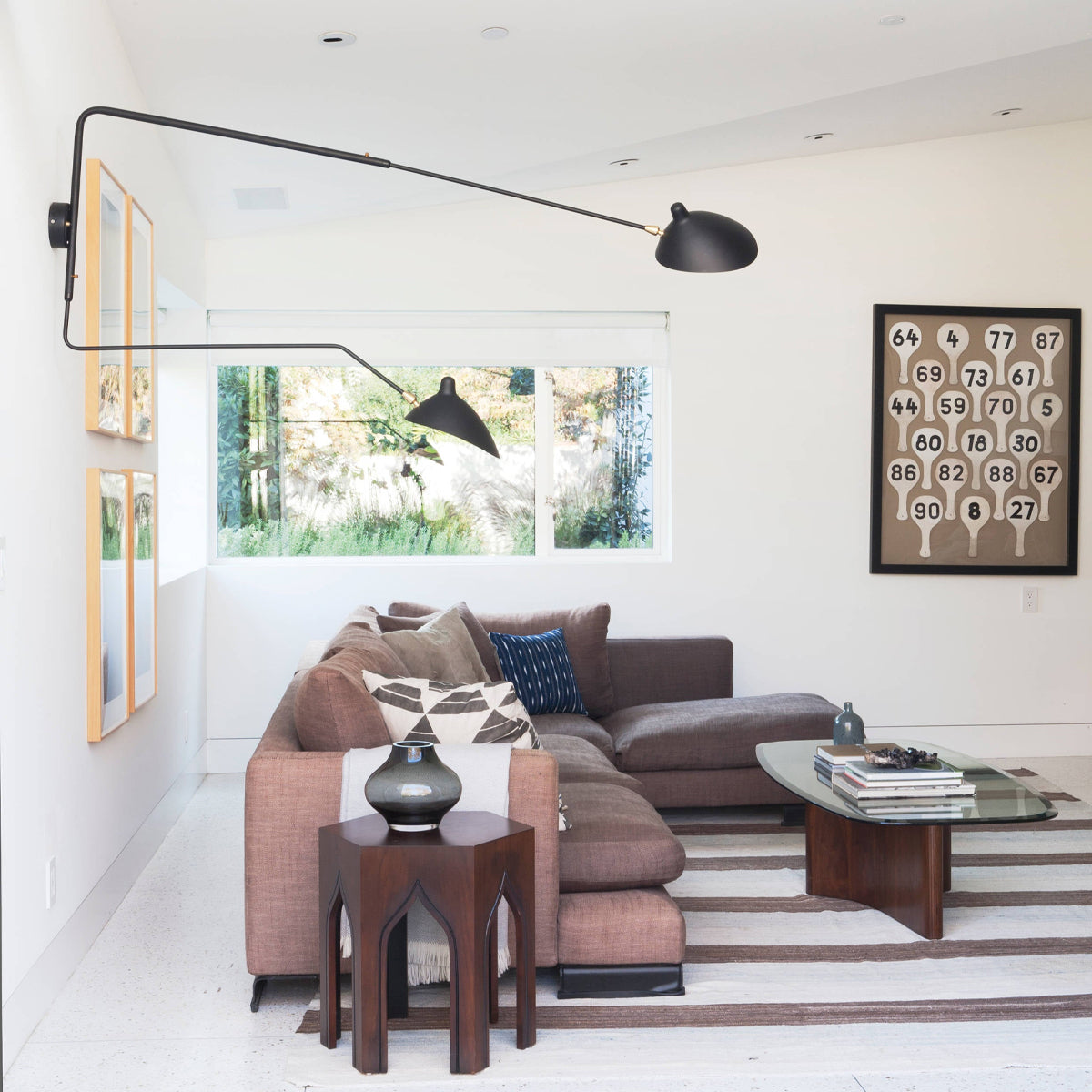 Applique Murale, Bras Orientable, Métal Noir ou Blanc