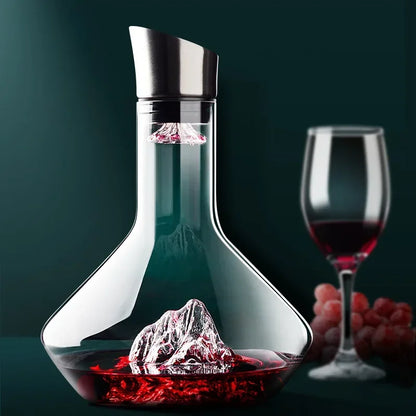 1500ml Iceberg Decanter - Décanteur de Luxe en Cristal Sans Plomb pour Vin Rouge