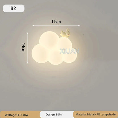 Lampe Murale Nuage Cartoon | Applique Mignonne pour Chambre d'Enfant et Chambre de Bébé