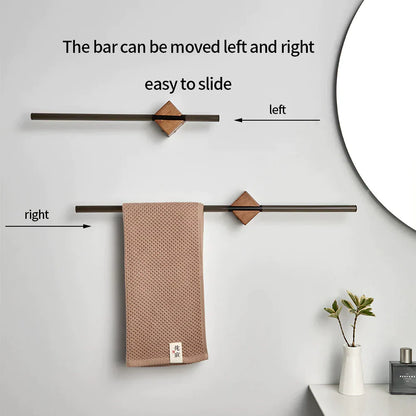Porte-Serviettes Mural en Acier Inox, Finition Bois
