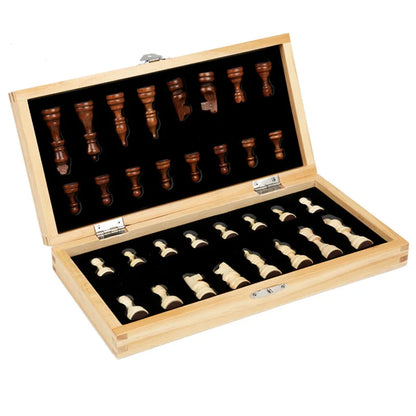 Jeu d’Échecs Bois Pliable Magnétique, 24×24cm