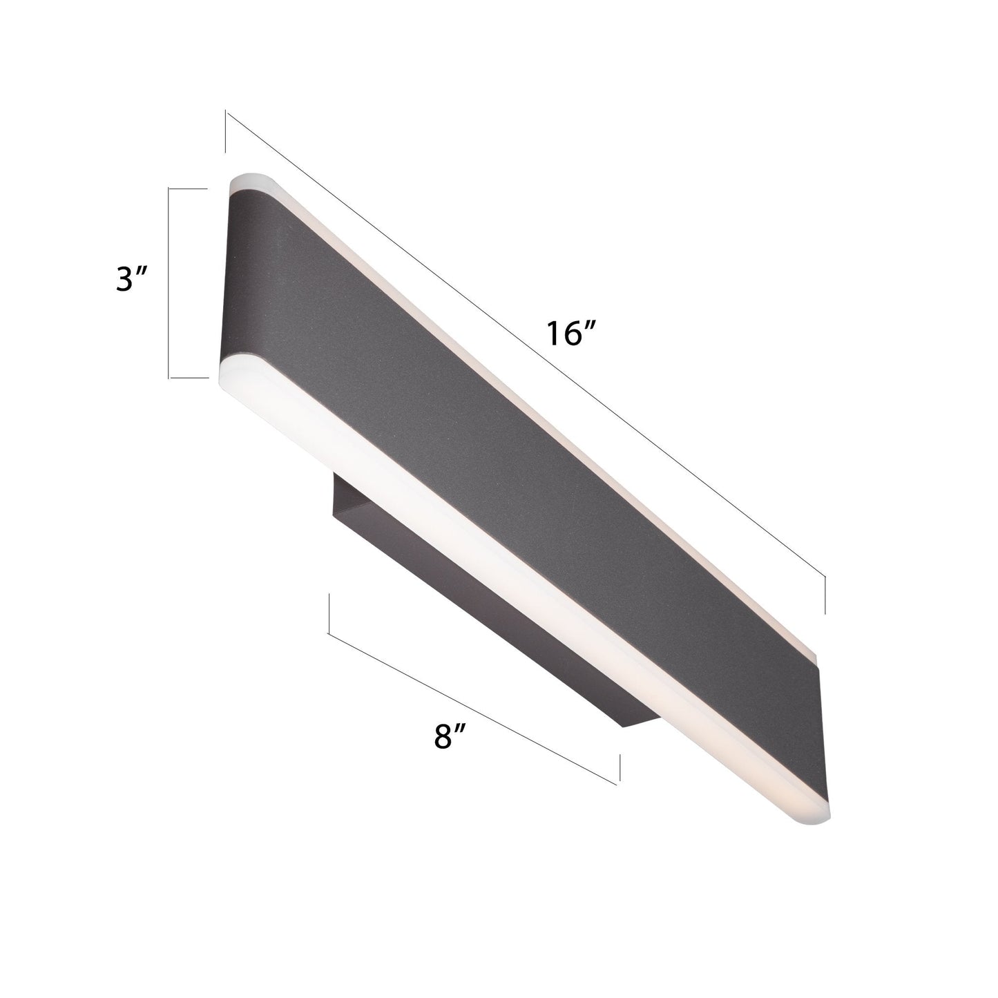 Applique Murale LED 400mm, Finition Café Foncée