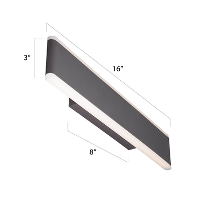 Applique Murale LED 400mm, Finition Café Foncée