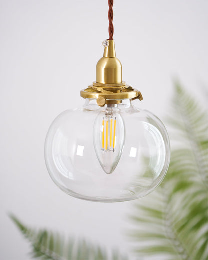 Lampe Suspendue Rétro en Verre Soufflé à la Main – Élégance Vintage pour Tous les Intérieurs