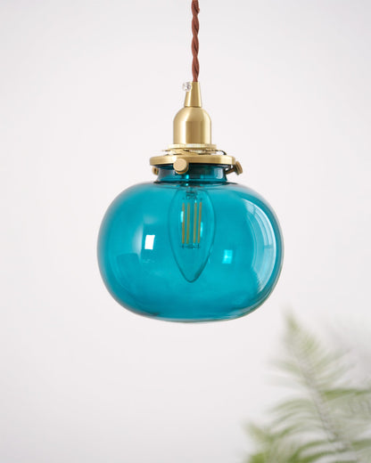 Lampe Suspendue Rétro en Verre Soufflé à la Main – Élégance Vintage pour Tous les Intérieurs