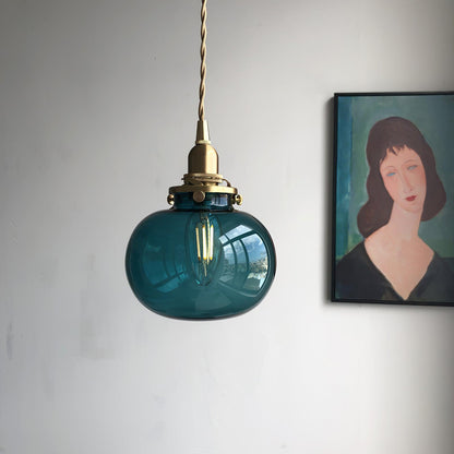 Lampe Suspendue Rétro en Verre Soufflé à la Main – Élégance Vintage pour Tous les Intérieurs