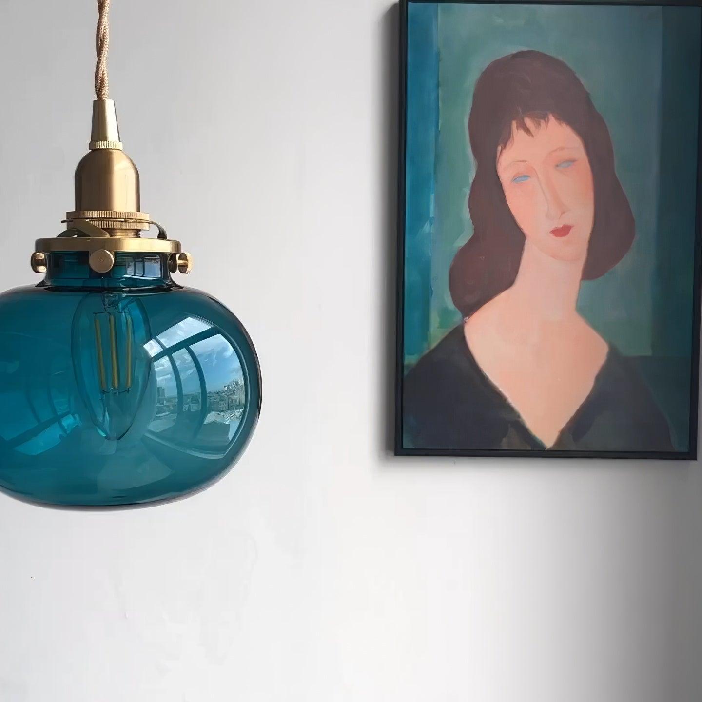 Lampe Suspendue Rétro en Verre Soufflé à la Main – Élégance Vintage pour Tous les Intérieurs