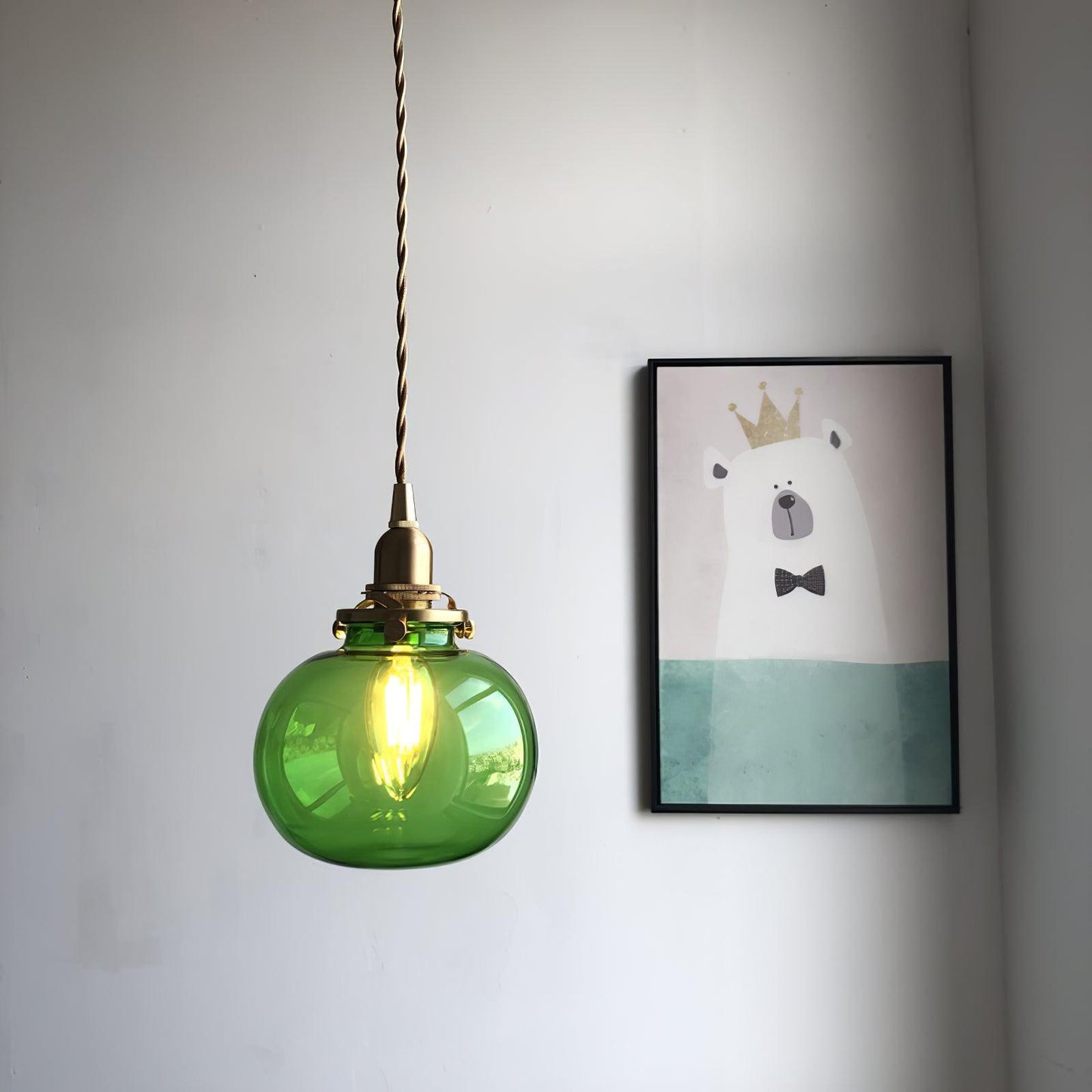 Lampe Suspendue Rétro en Verre Soufflé à la Main – Élégance Vintage pour Tous les Intérieurs
