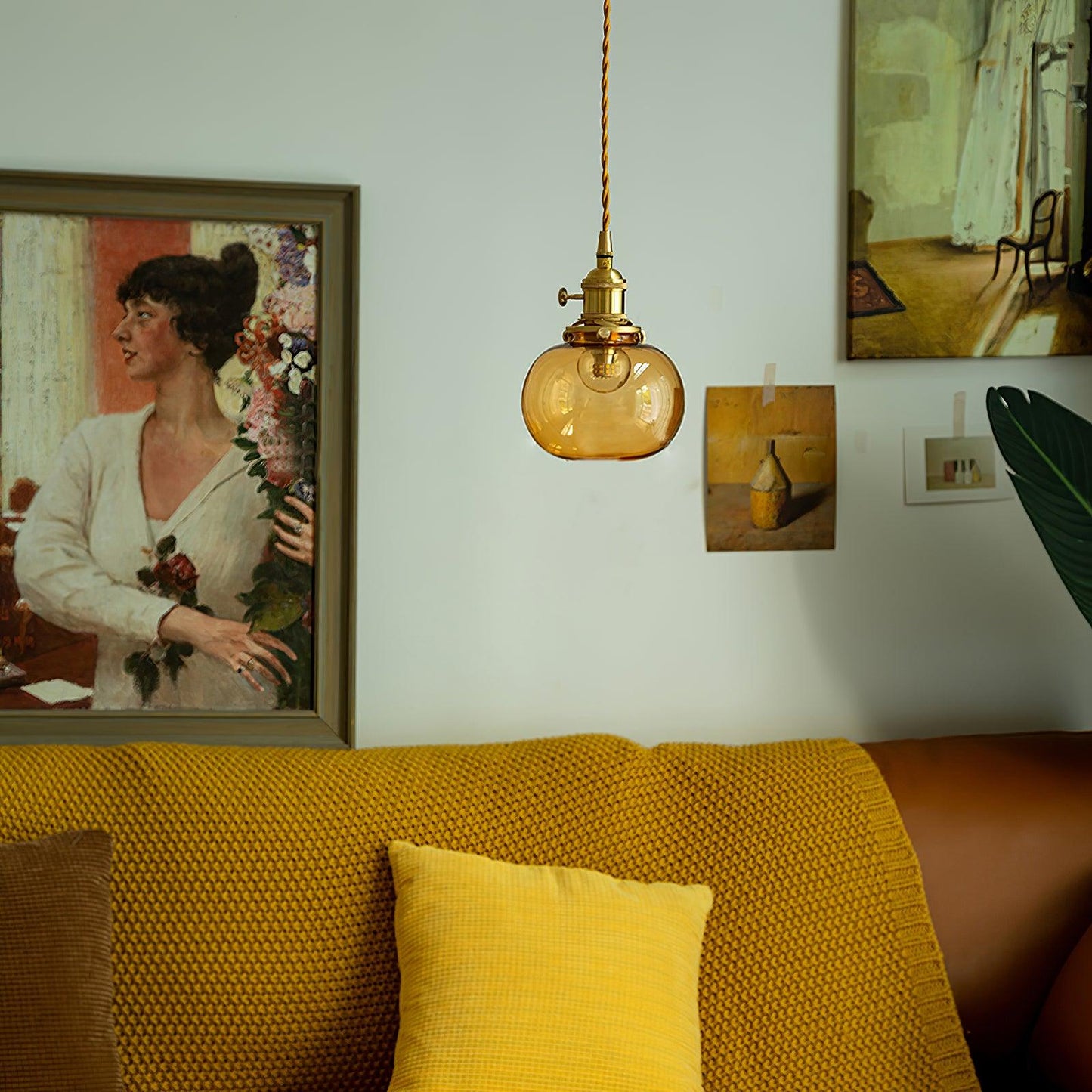 Lampe Suspendue Rétro en Verre Soufflé à la Main – Élégance Vintage pour Tous les Intérieurs
