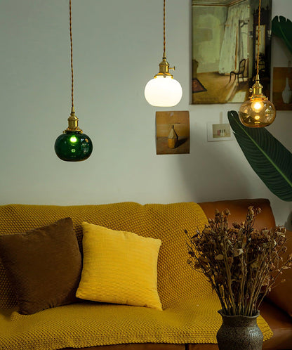 Lampe Suspendue Rétro en Verre Soufflé à la Main – Élégance Vintage pour Tous les Intérieurs