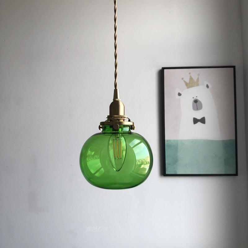 Lampe Suspendue Rétro en Verre Soufflé à la Main – Élégance Vintage pour Tous les Intérieurs