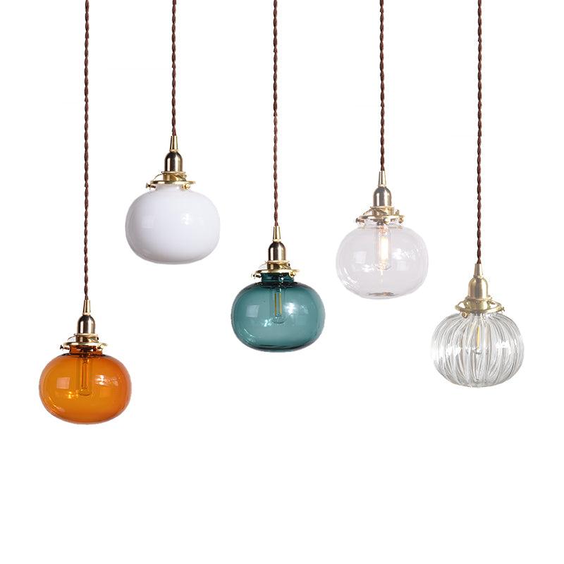 Lampe Suspendue Rétro en Verre Soufflé à la Main – Élégance Vintage pour Tous les Intérieurs