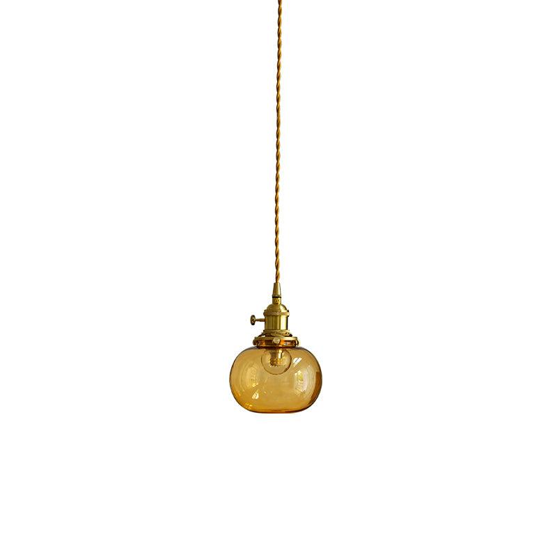 Lampe Suspendue Rétro en Verre Soufflé à la Main – Élégance Vintage pour Tous les Intérieurs