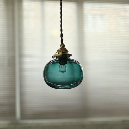 Lampe Suspendue Rétro en Verre Soufflé à la Main – Élégance Vintage pour Tous les Intérieurs