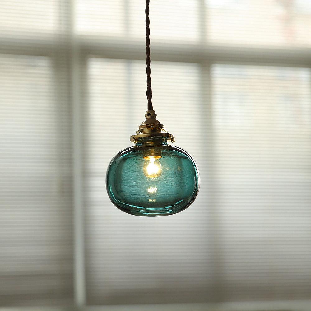 Lampe Suspendue Rétro en Verre Soufflé à la Main – Élégance Vintage pour Tous les Intérieurs