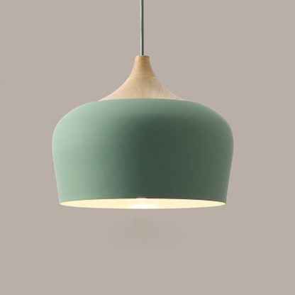 Suspensions Pastel en Métal et Bois – Éclairage Élégant et Moderne