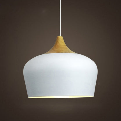 Suspensions Pastel en Métal et Bois – Éclairage Élégant et Moderne
