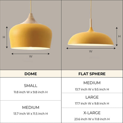 Suspensions Pastel en Métal et Bois – Éclairage Élégant et Moderne