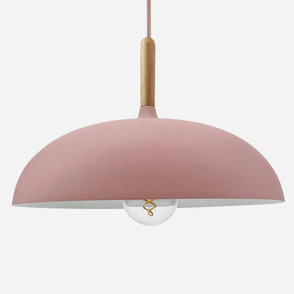 Suspensions Pastel en Métal et Bois – Éclairage Élégant et Moderne