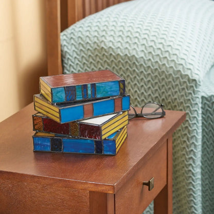 GlassNovel | Lampe en Verre Coloré pour Livres - Éclairage Artistique et Original