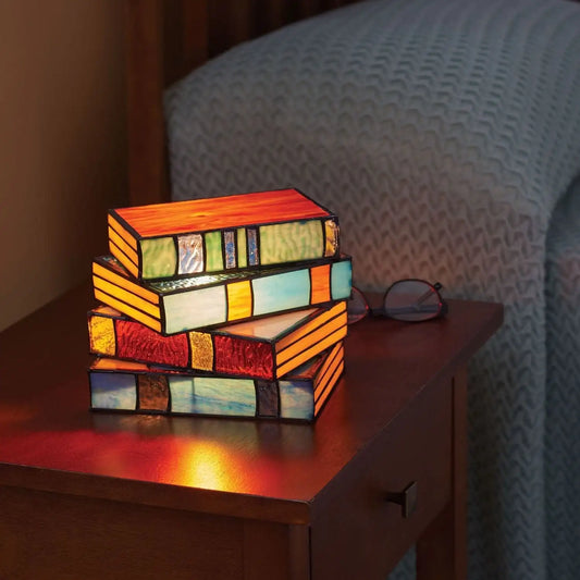 GlassNovel | Lampe en Verre Coloré pour Livres - Éclairage Artistique et Original