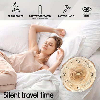 Horloge Murale Bois Silencieuse Design Naturel