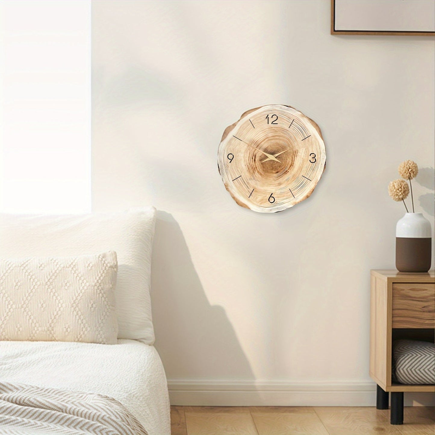 Horloge Murale Bois Silencieuse Design Naturel