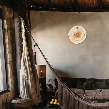 Horloge Murale Bois Silencieuse Design Naturel