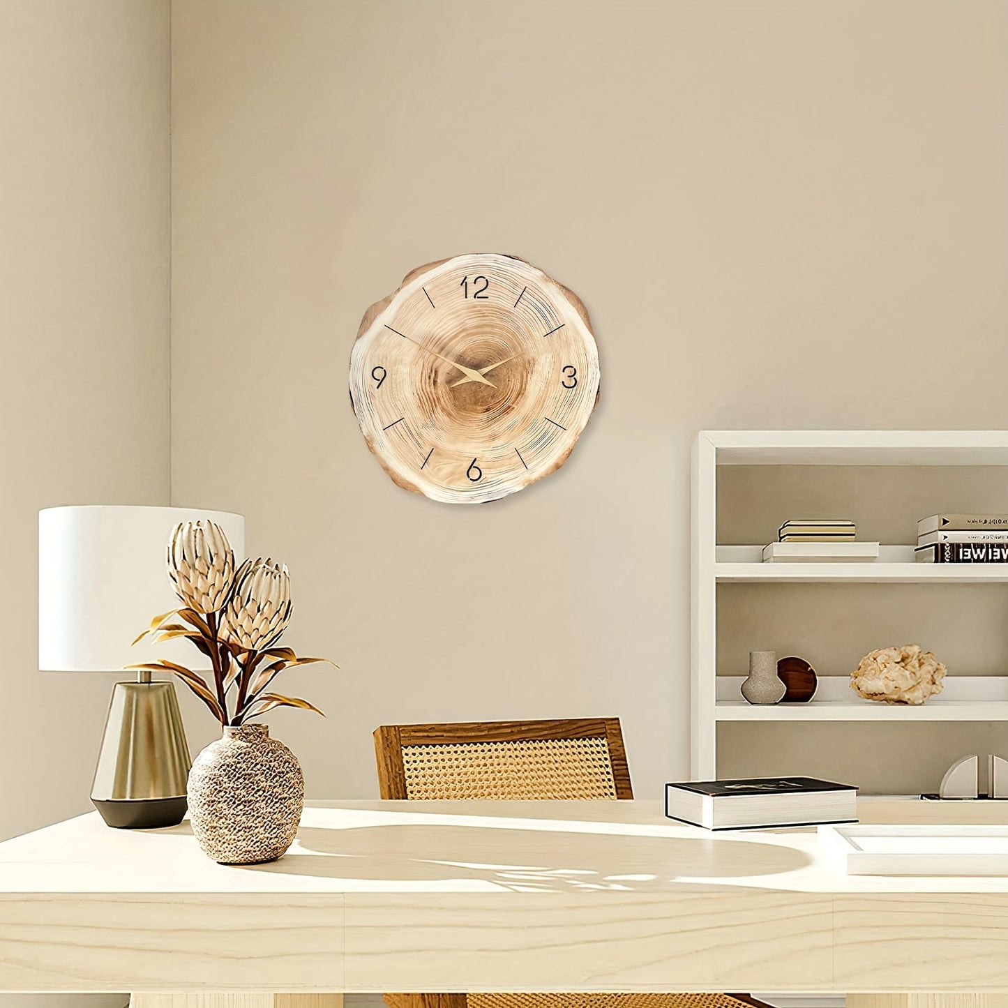 Horloge Murale Bois Silencieuse Design Naturel