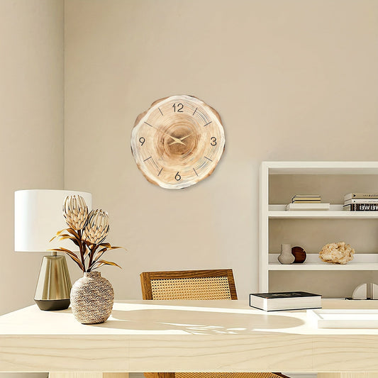 Horloge Murale Bois Silencieuse Design Naturel