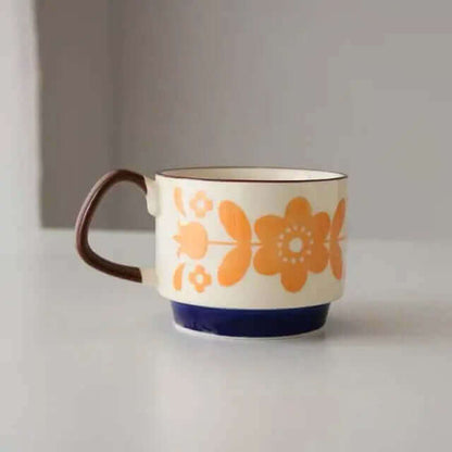 Tasses à Café Rétro en Céramique – 8 Motifs Uniques Disponibles