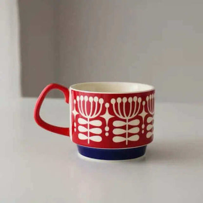 Tasses à Café Rétro en Céramique – 8 Motifs Uniques Disponibles