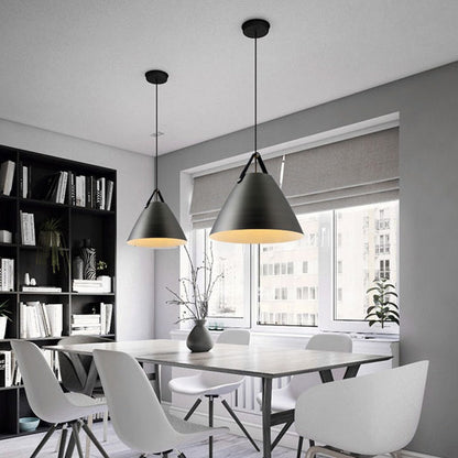 Suspension Minimaliste Métal & Cuir – Design Scandinave