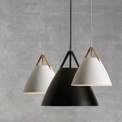 Suspension Minimaliste Métal & Cuir – Design Scandinave