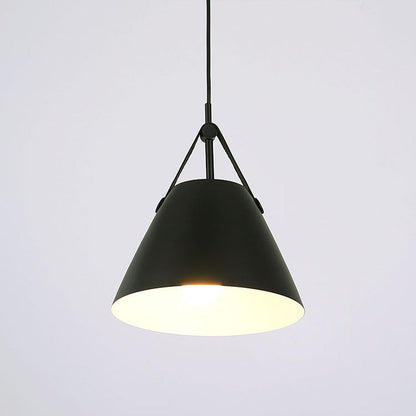 Suspension Minimaliste Métal & Cuir – Design Scandinave