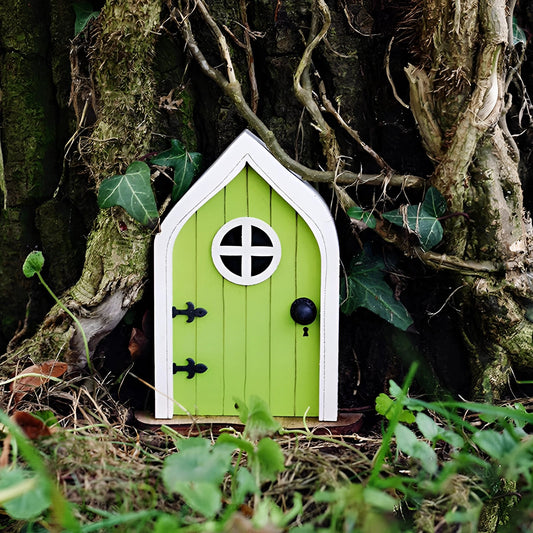 Porte de Fée Miniature en Bois – Déco Arbre de Jardin
