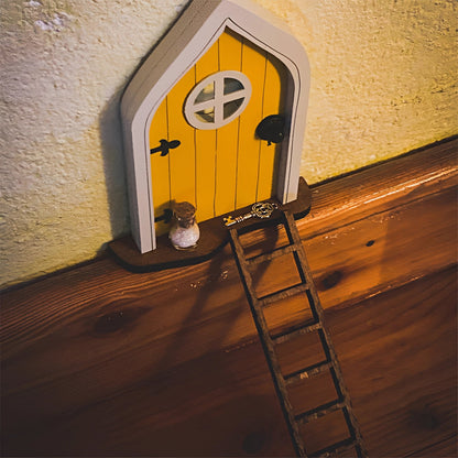 Porte de Fée Miniature en Bois – Déco Arbre de Jardin