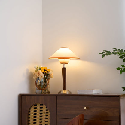 Lampe de Table Talonwood en Bois et Tissu