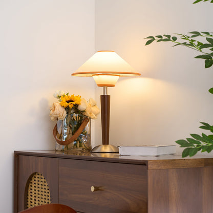 Lampe de Table Talonwood en Bois et Tissu