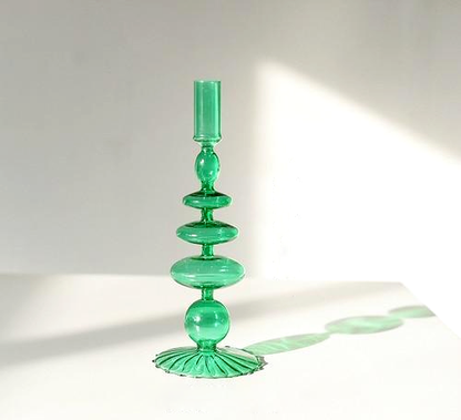 Bougeoirs en Verre Trampoline – Design Géométrique Coloré