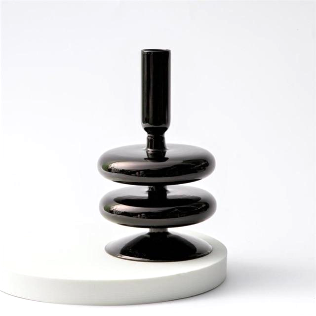 Bougeoirs en Verre Trampoline – Design Géométrique Coloré