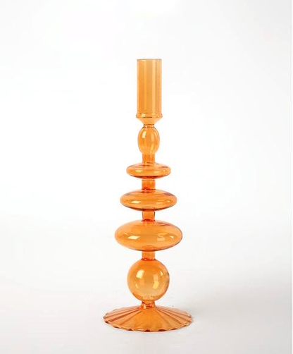 Bougeoirs en Verre Trampoline – Design Géométrique Coloré