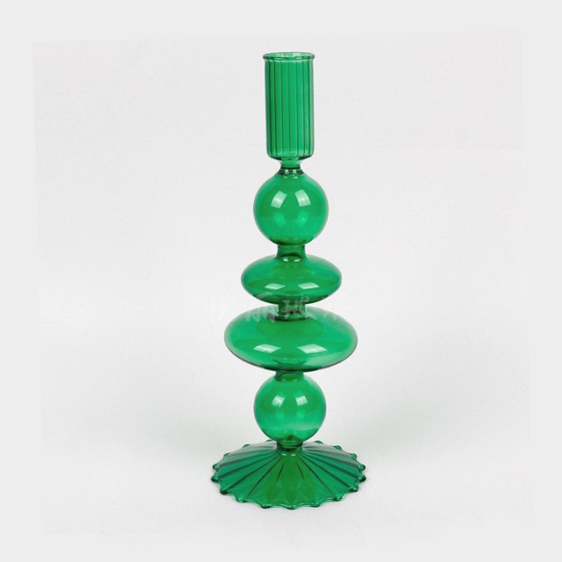 Bougeoirs en Verre Trampoline – Design Géométrique Coloré