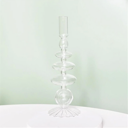 Bougeoirs en Verre Trampoline – Design Géométrique Coloré