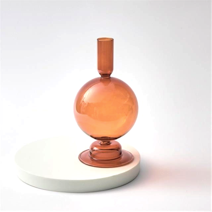 Bougeoirs en Verre Trampoline – Design Géométrique Coloré