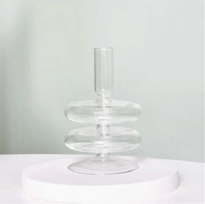 Bougeoirs en Verre Trampoline – Design Géométrique Coloré