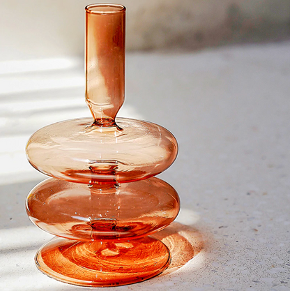 Bougeoirs en Verre Trampoline – Design Géométrique Coloré